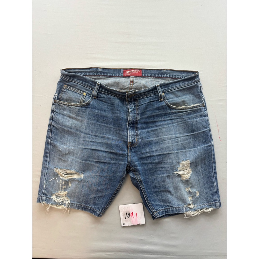 Arizona Jean Co Mens Distressed Denim Shorts Blue Medium Wash Ripped 40x30